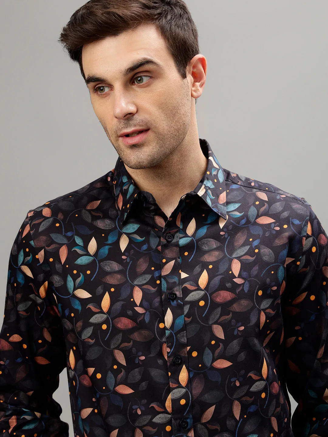 Iconic Black Fashion Printed Regular fit Shirts