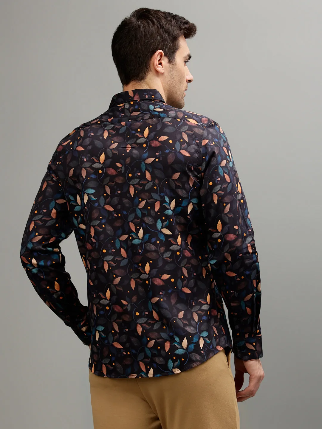 Iconic Black Fashion Printed Regular fit Shirts