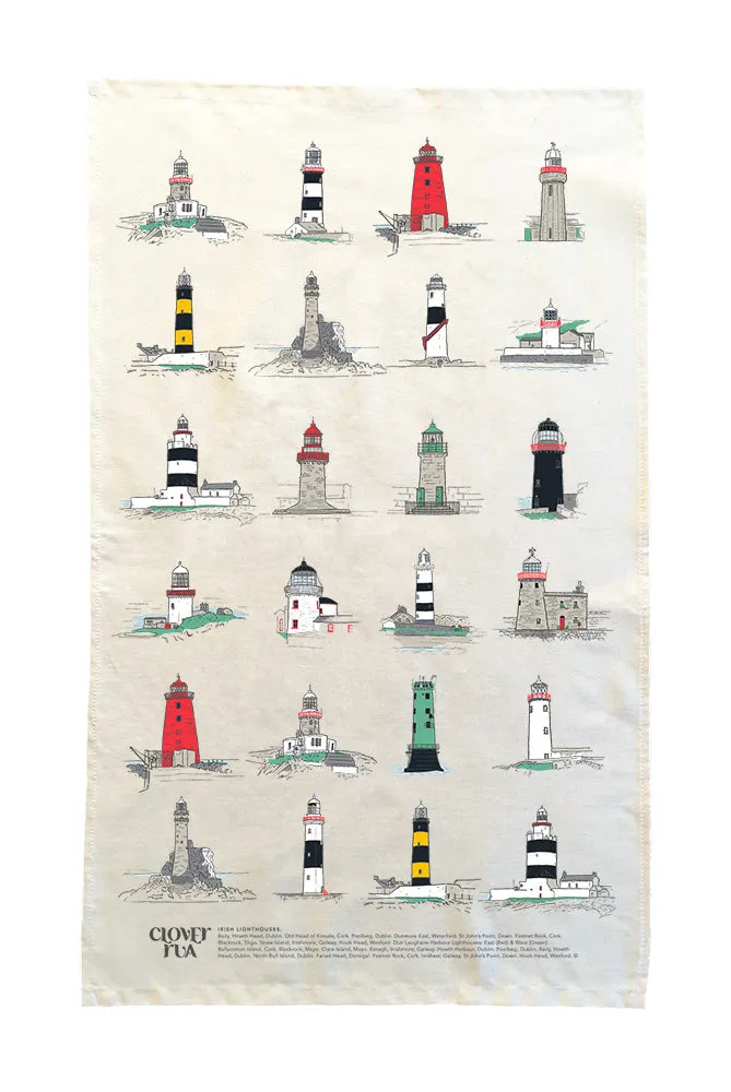 Irish Lighthouses Tea Towel.