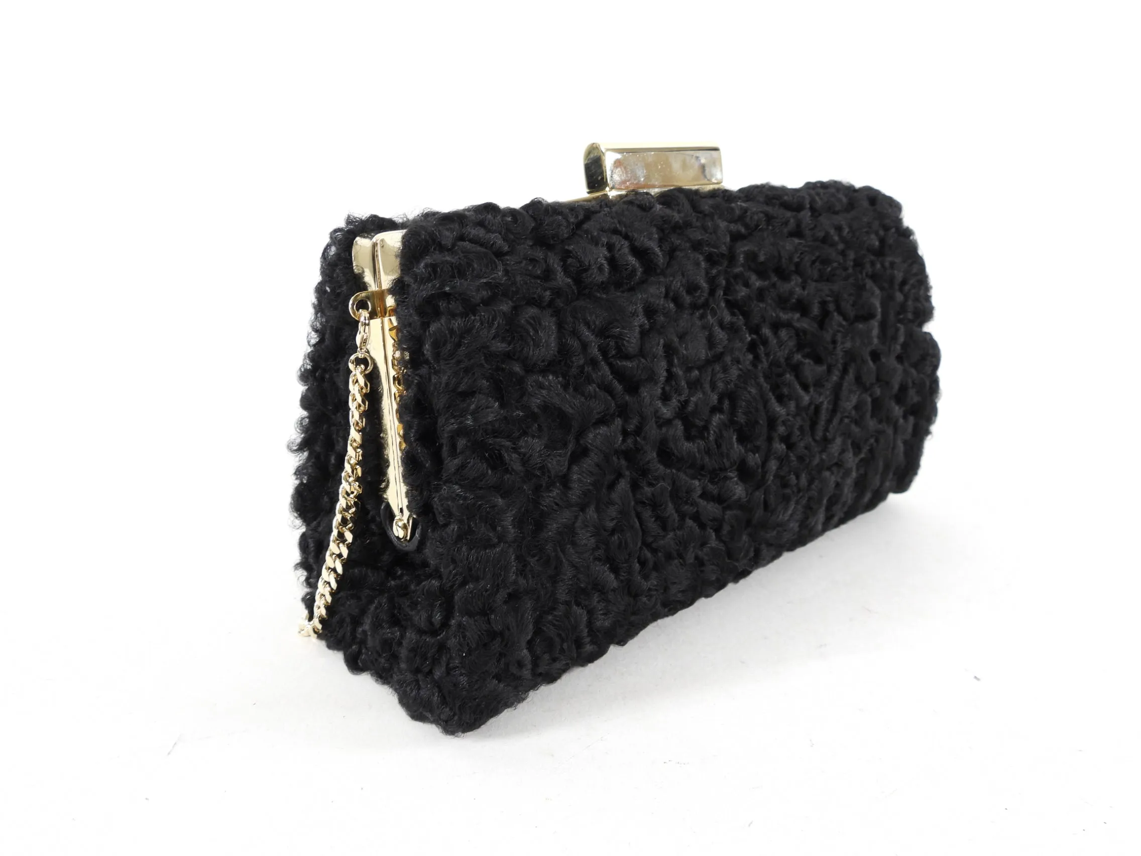 Jason Wu Black Curly Lamb Christie Box Bag