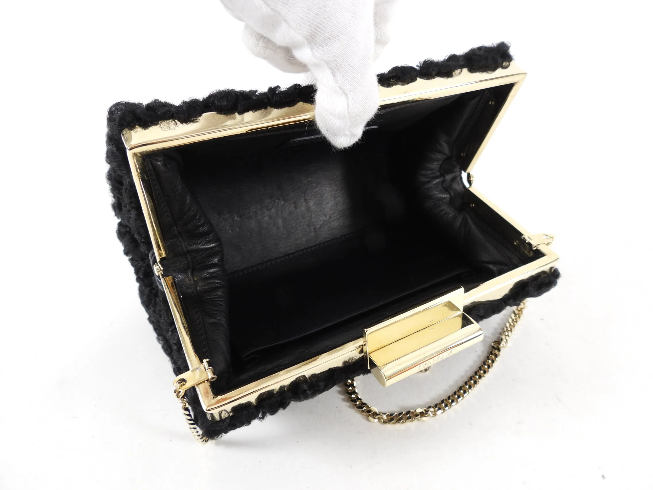 Jason Wu Black Curly Lamb Christie Box Bag