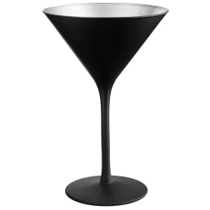 Joleen Martini Cocktail Glass 21cl black / silver (6 pack)