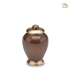 K521   Simplicity Keepsake Urn Pearl Bronze & Bru Gold