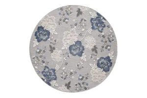 KAS Calla Floral Vine Round Indoor/Outdoor Rug