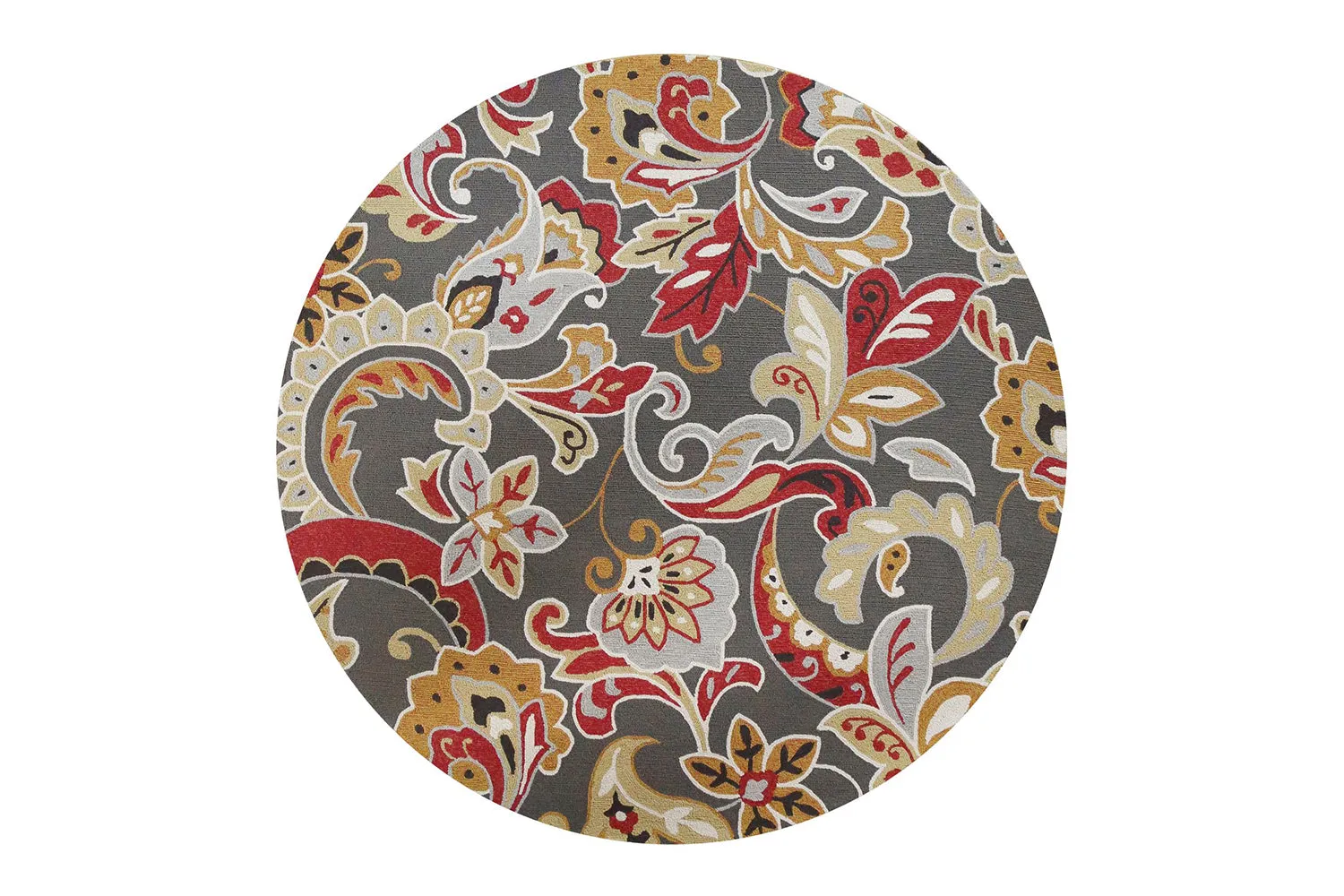 KAS Harbor Taupe Flora Round Indoor/Outdoor Rug