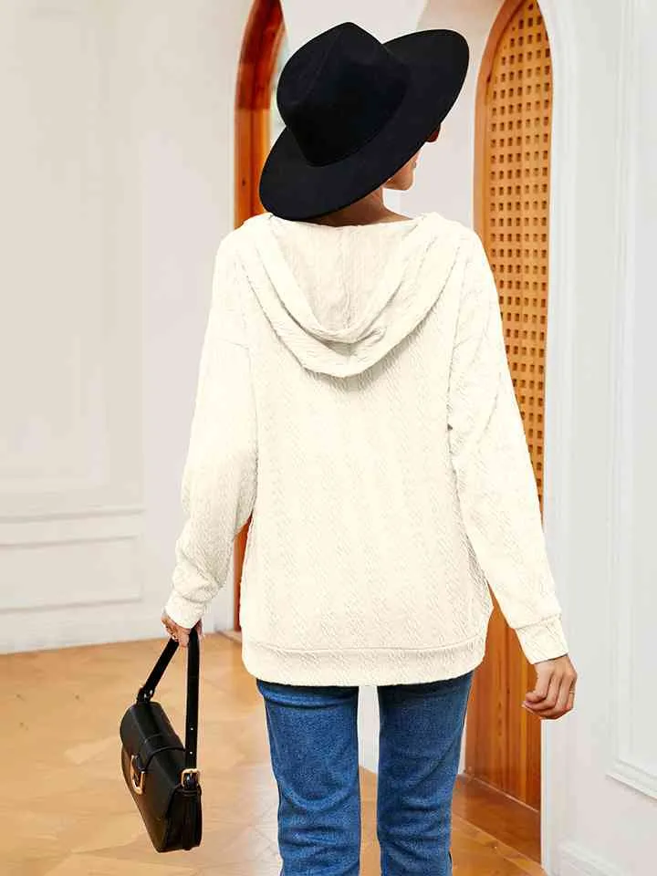 Lace-Up Long Sleeve Hoodie