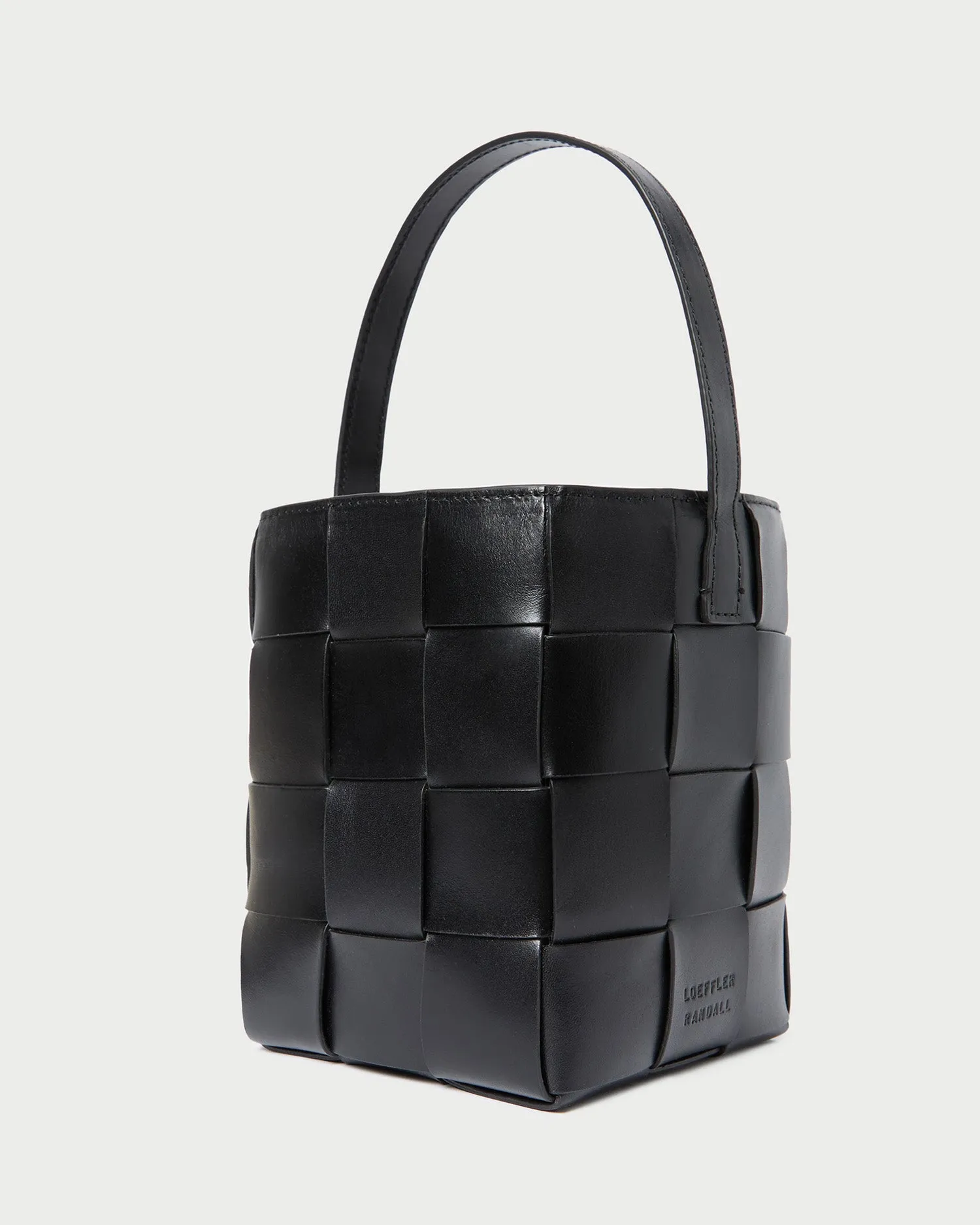 Laith Black Woven Bucket Bag