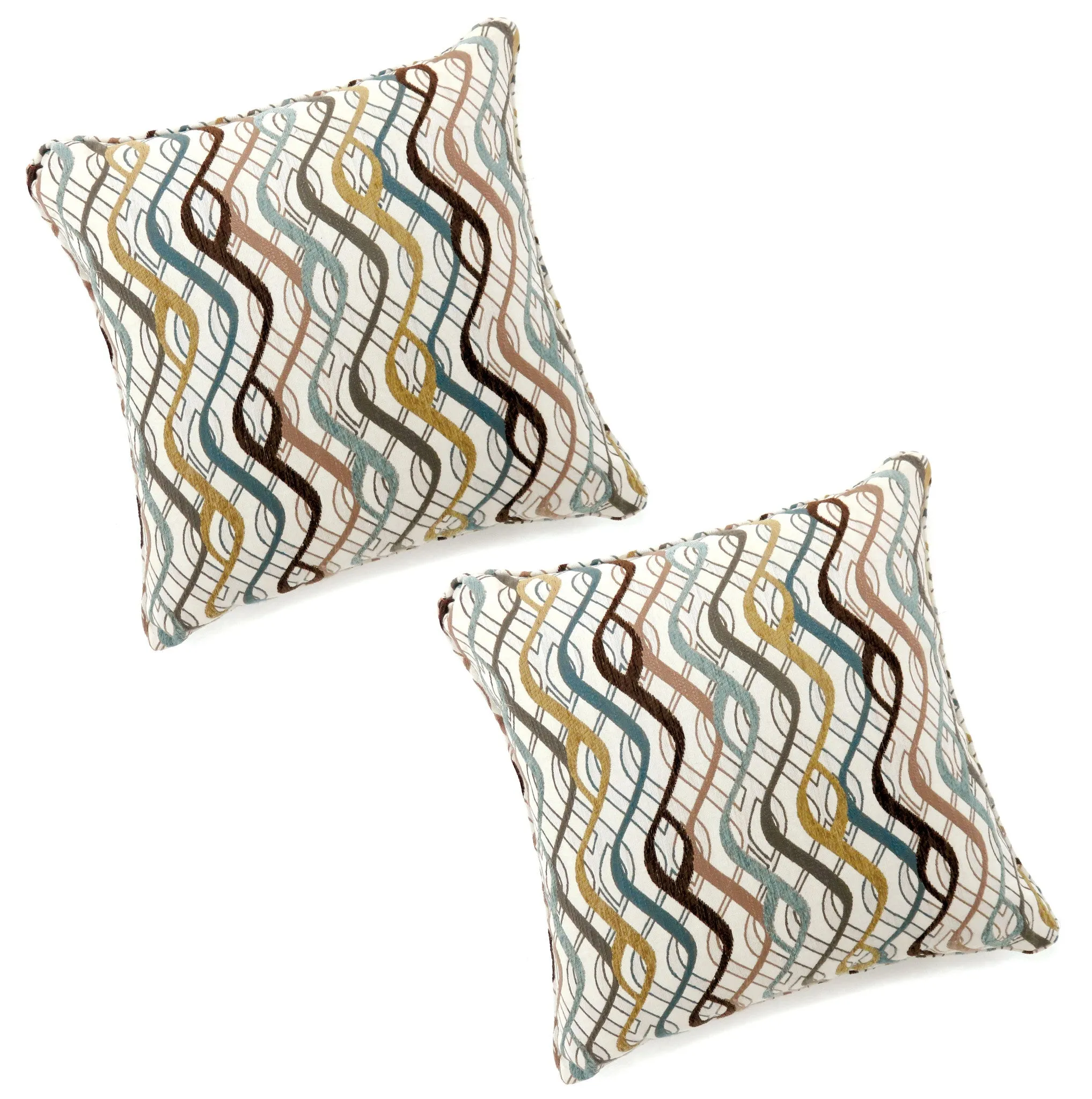 Leandra Wavy Print Throw Pillow (Set of 2)