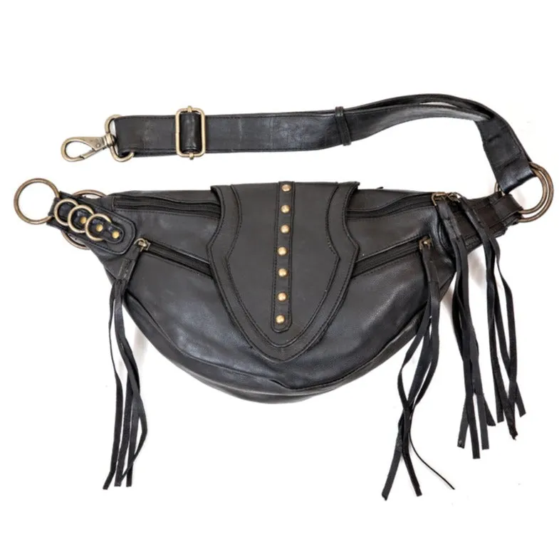 Leather Arrow Bag | Black