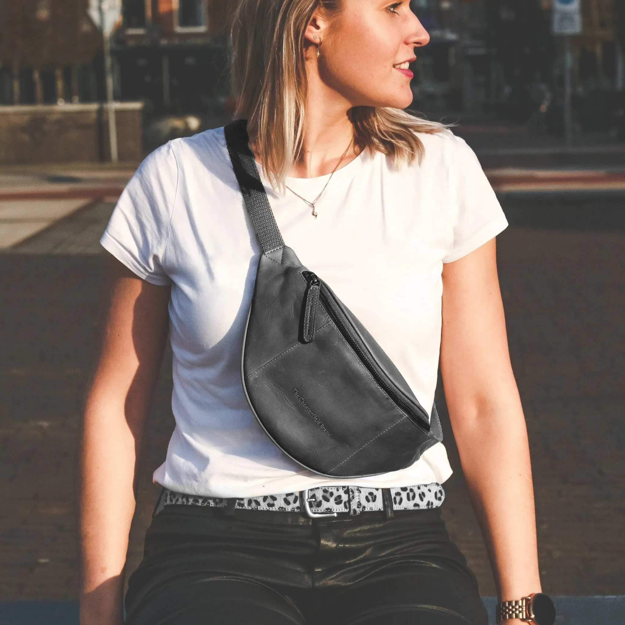 Leather Waist Pack Black Eden