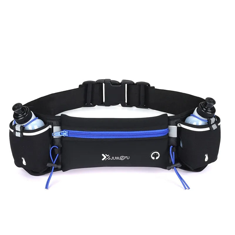 Marathon Dual Pocket Running Belt with two bottles