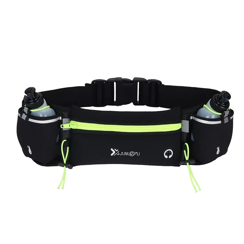 Marathon Dual Pocket Running Belt with two bottles