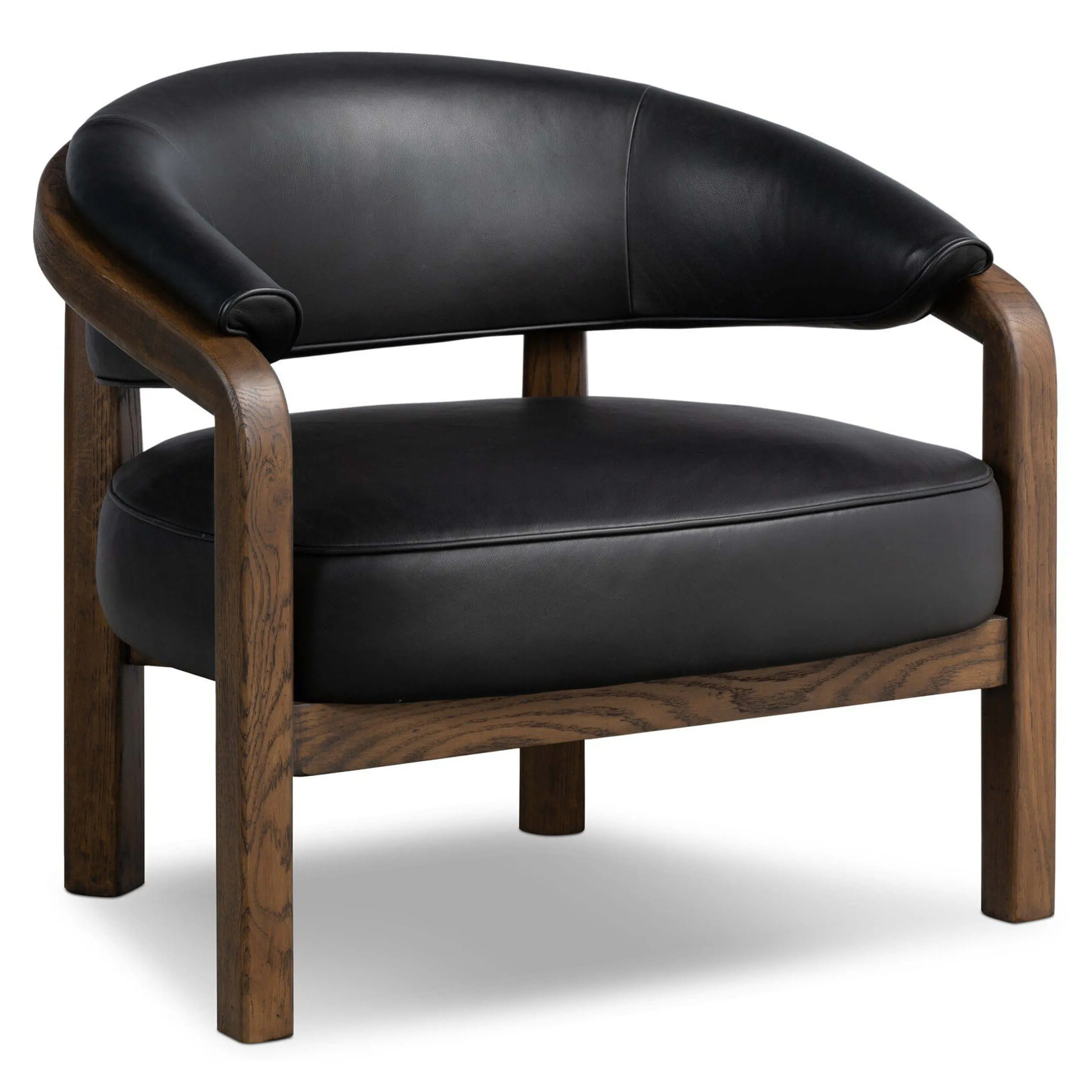 Marci Leather Chair, Carson Black