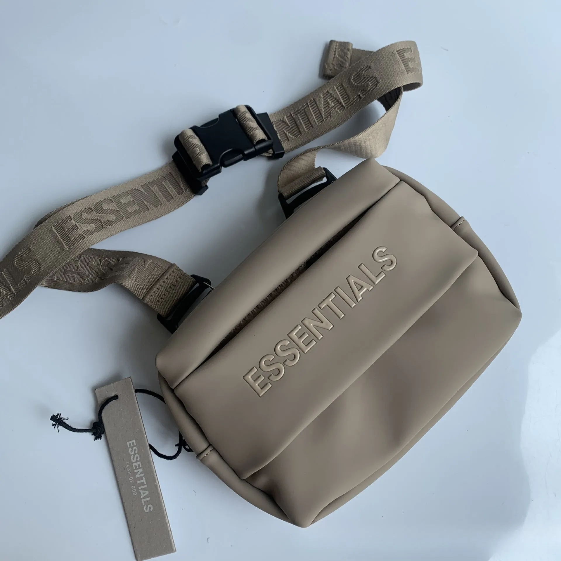 Men Fog Essentials Bag FEAR OF GOD ESS Double Line Men's Shoulder Crossbody, Waist Pack Breast Bag