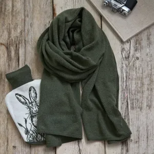 Merino Wool Wrap In Khaki