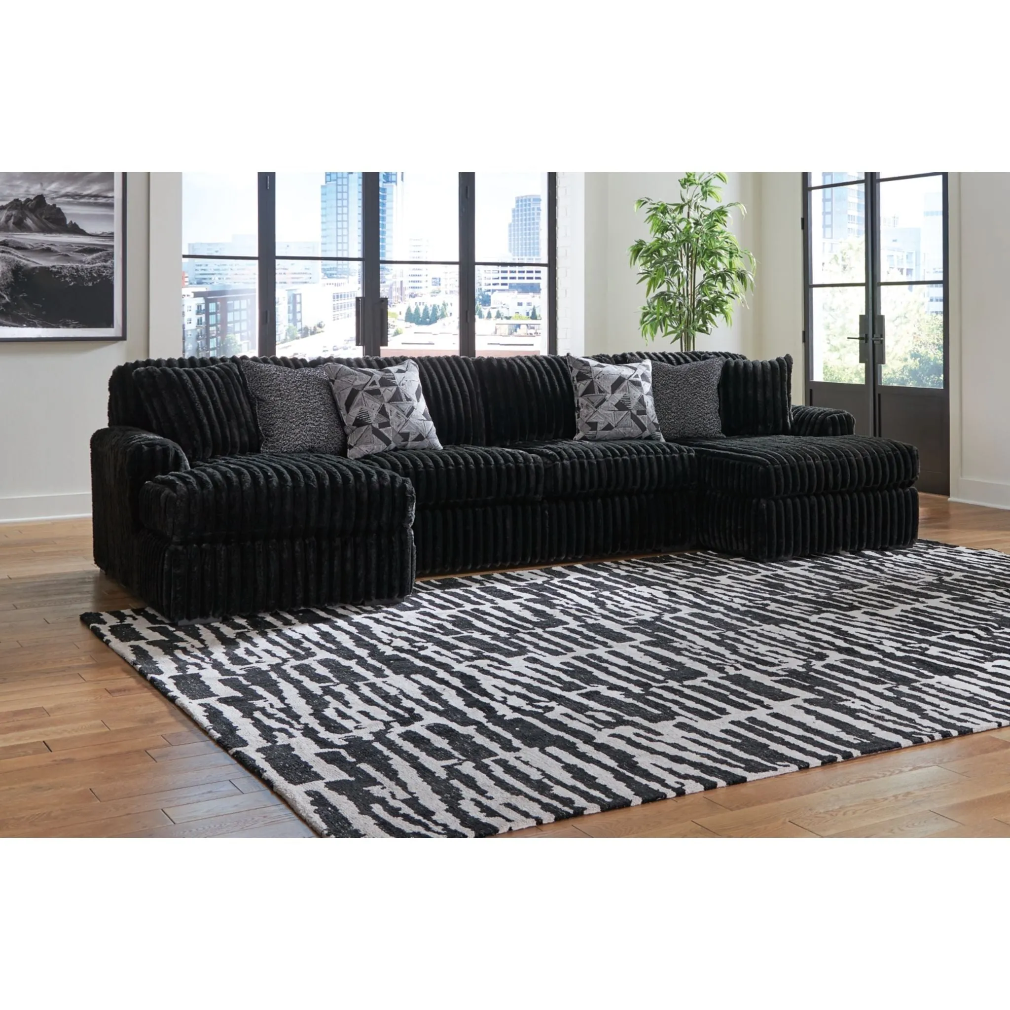 Midnight-Madness 3 Piece Sectional with Dual Chaise