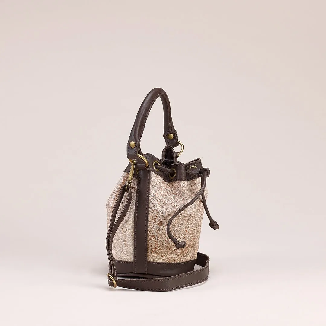 Mini-Bella Bucket Bag: Cowhide