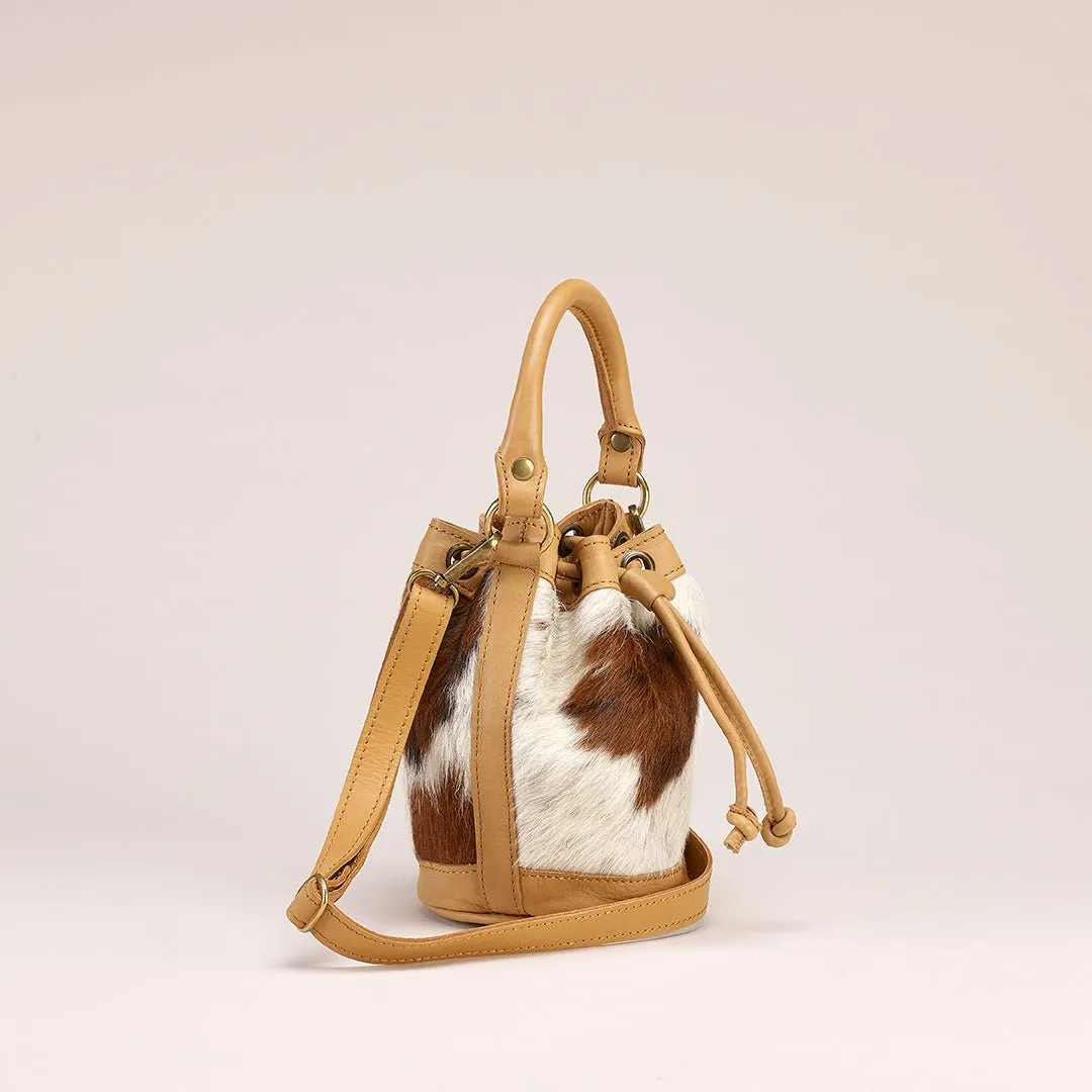 Mini-Bella Bucket Bag: Cowhide