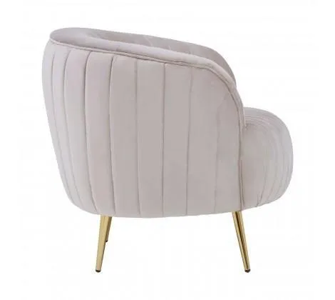 Mink Velvet Chair With Gold Legs