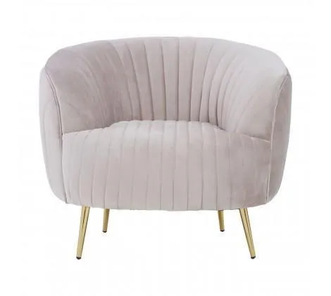 Mink Velvet Chair With Gold Legs