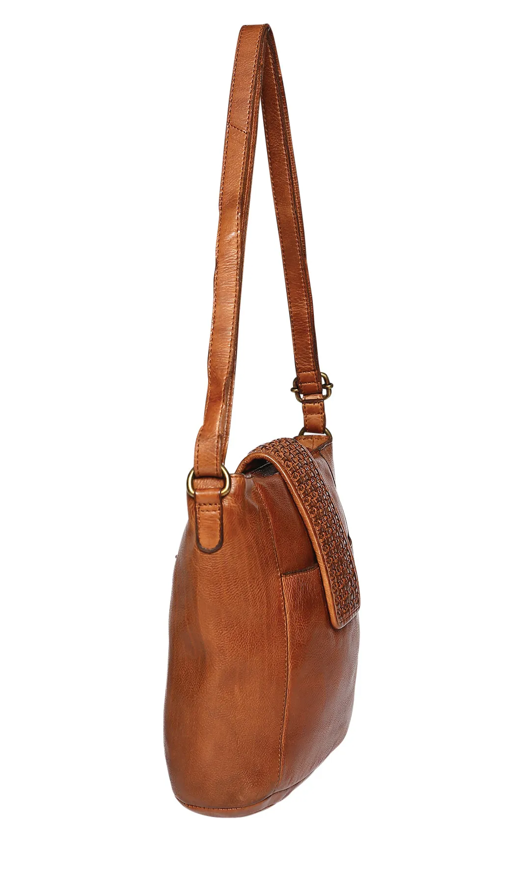 Modapelle - Cow VT Leather Cross Body Large Bucket | 7769TAN