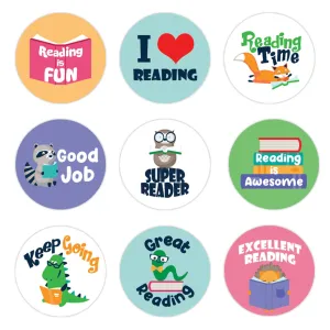 Motivational Teacher Reward Stickers for Students: Reading is Fun (1,080 Stickers)