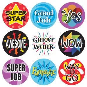 Motivational Teacher Reward Stickers for Students: Super Star (Set of 1,080)