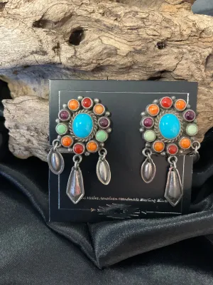 Multi-Color Stone Earrings