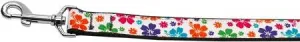 Multi-Colored Hawaiian Hibiscus Nylon Dog Leashes 4 Foot Leash