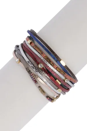 Multi Colored Strap Bracelet Stack