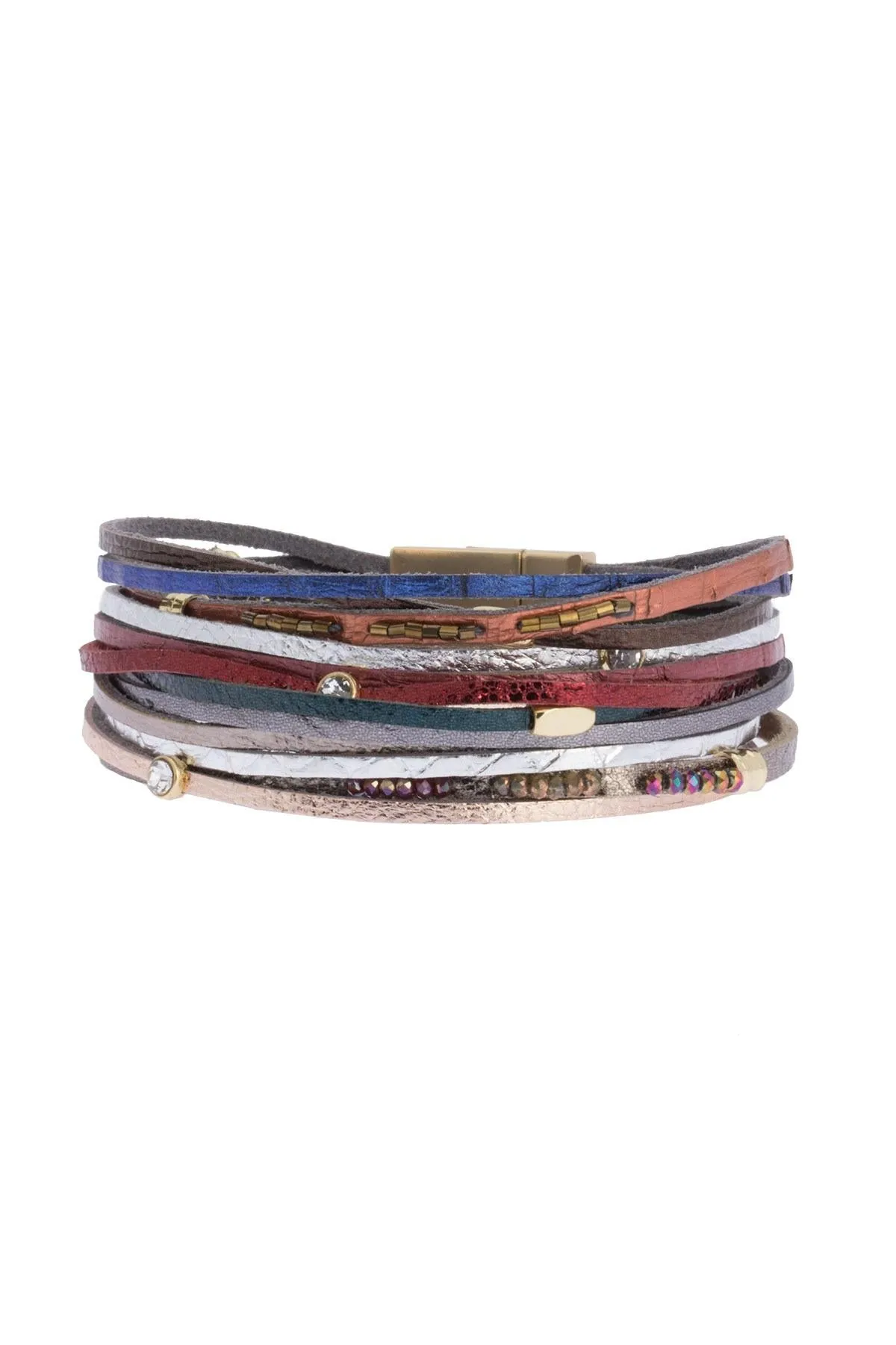 Multi Colored Strap Bracelet Stack