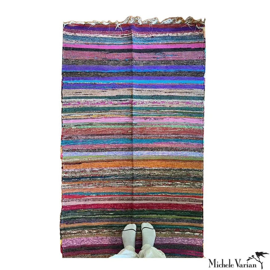 Multi Colored Woven Cotton Rag Rug 07