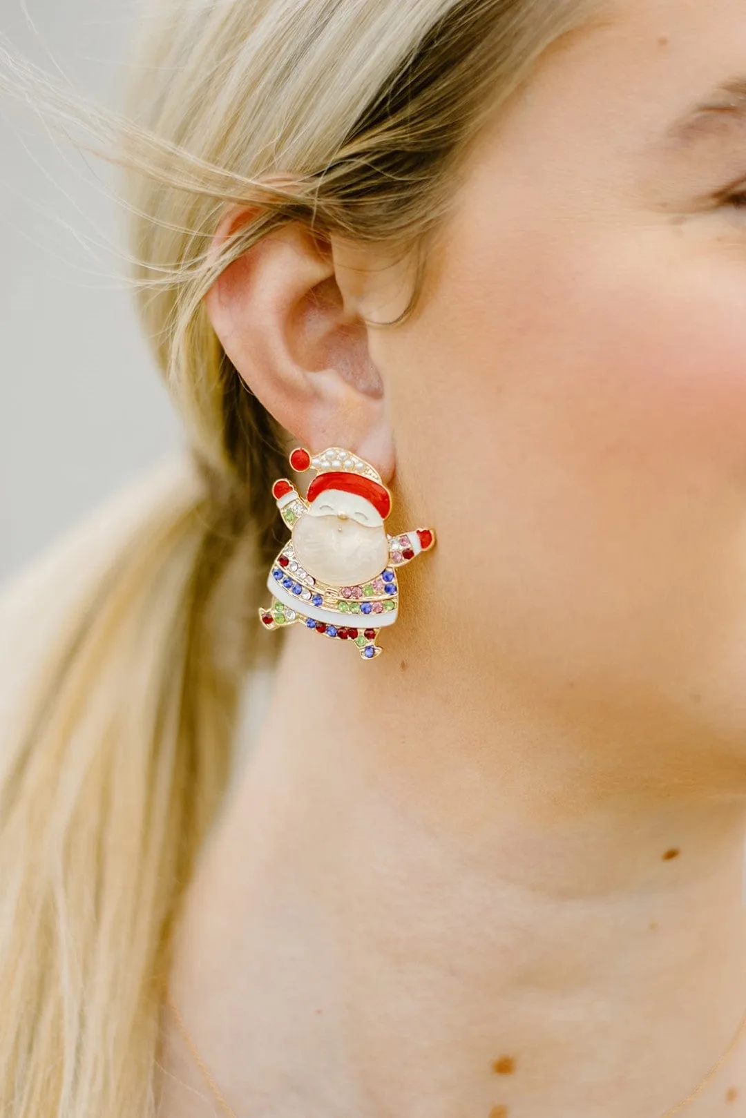 MultiColor Santa Glitz Earrings