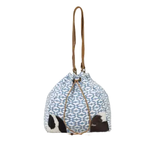 Myra Bag Ladies Deep Serene Blue & White Bucket Bag S-2580