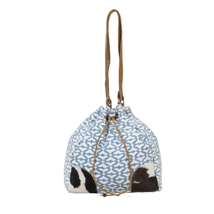 Myra Bag Ladies Deep Serene Blue & White Bucket Bag S-2580