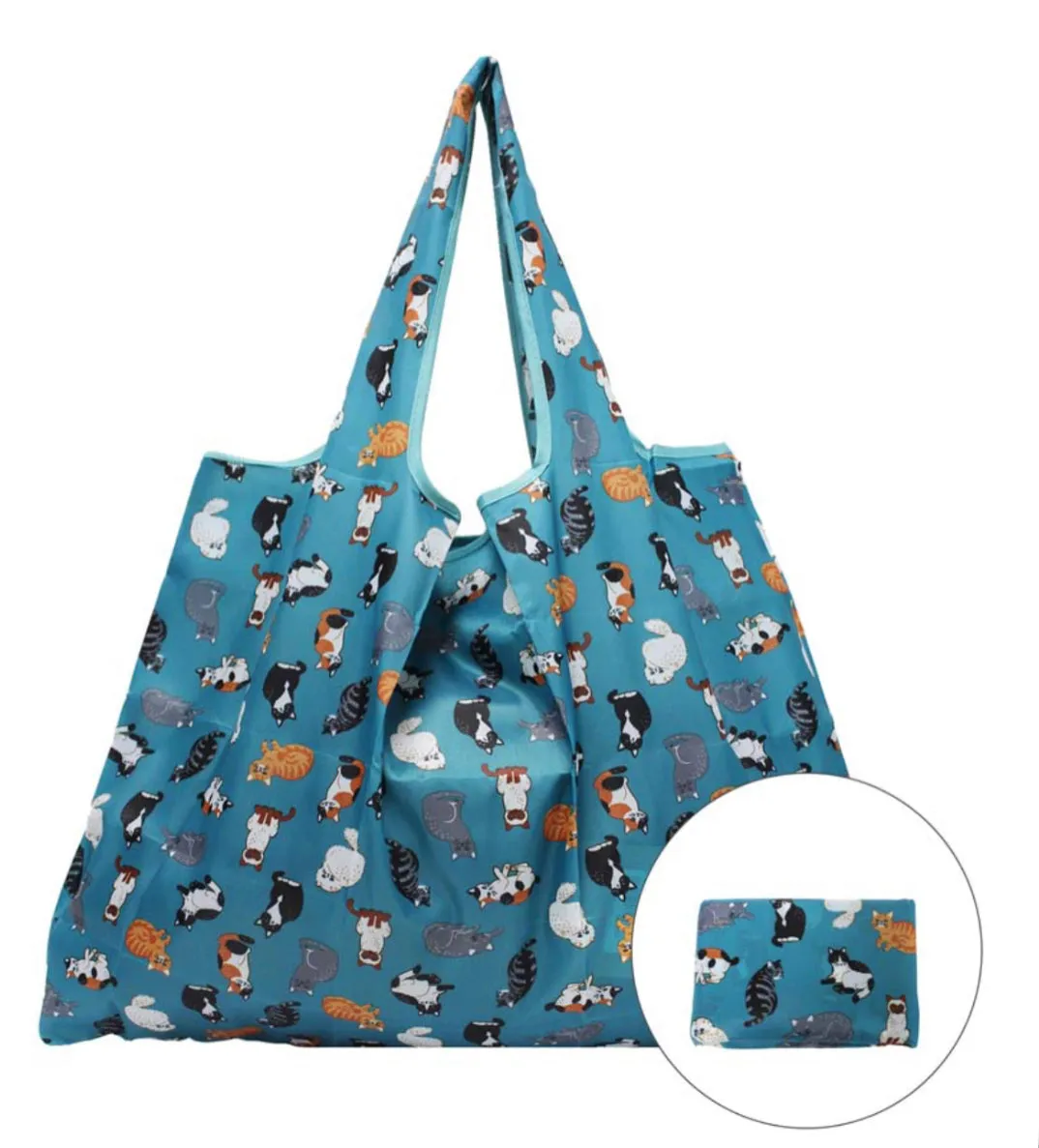 Naughty Cat Envelope Shopper - Deep Teal