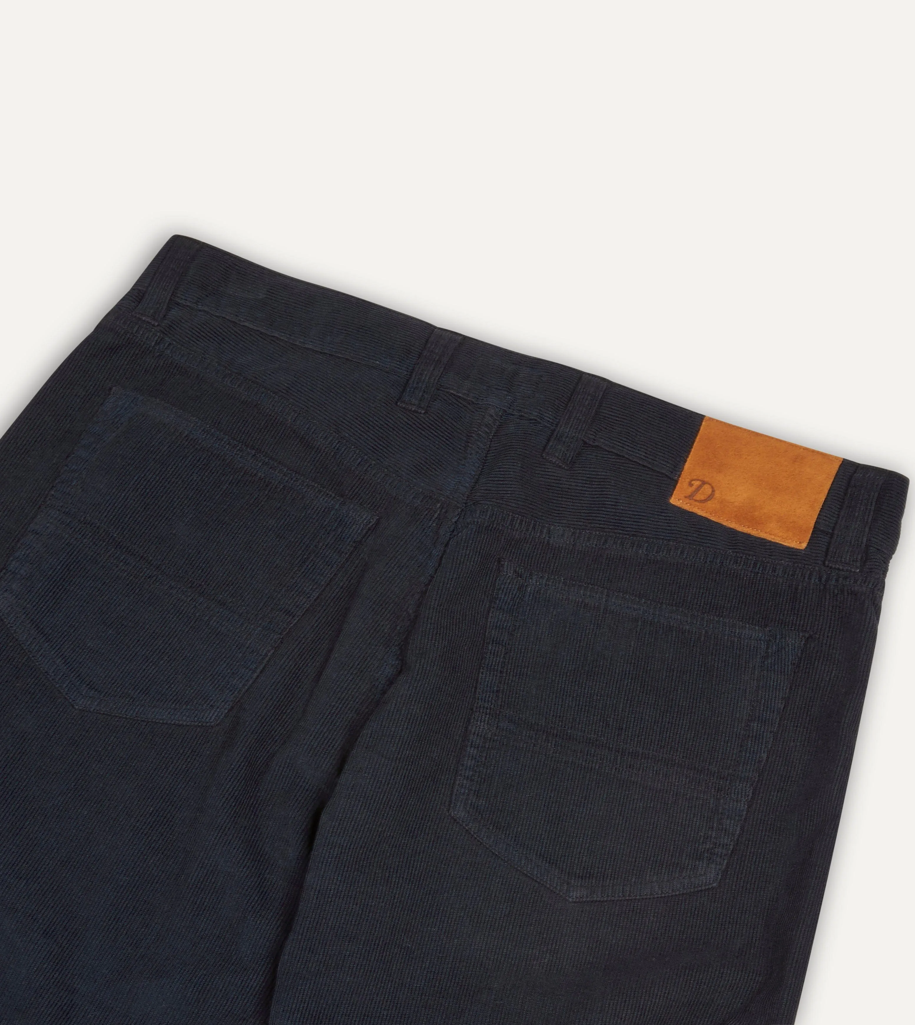 Navy Japanese Selvedge Needlecord Five-Pocket Trousers