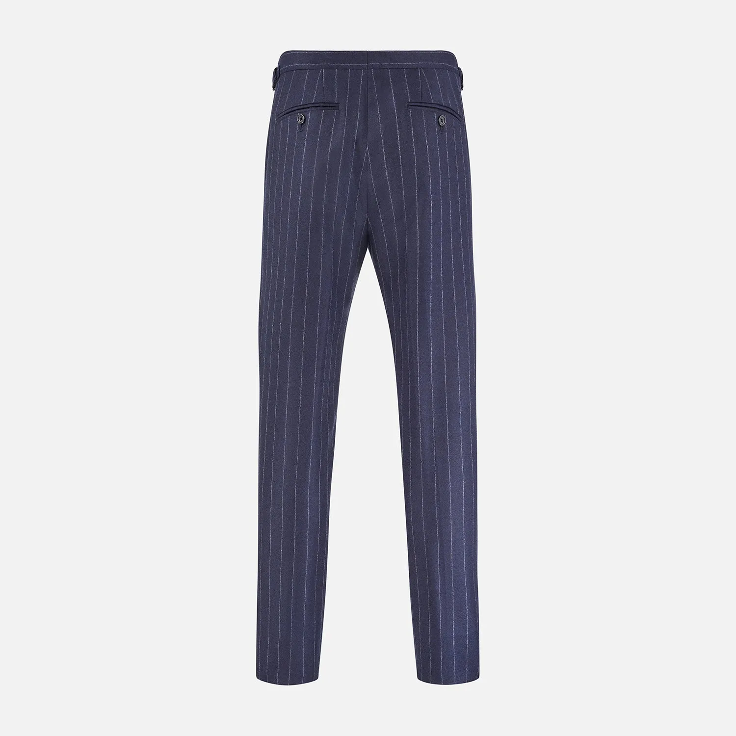 Navy Pinstripe Henry Trousers