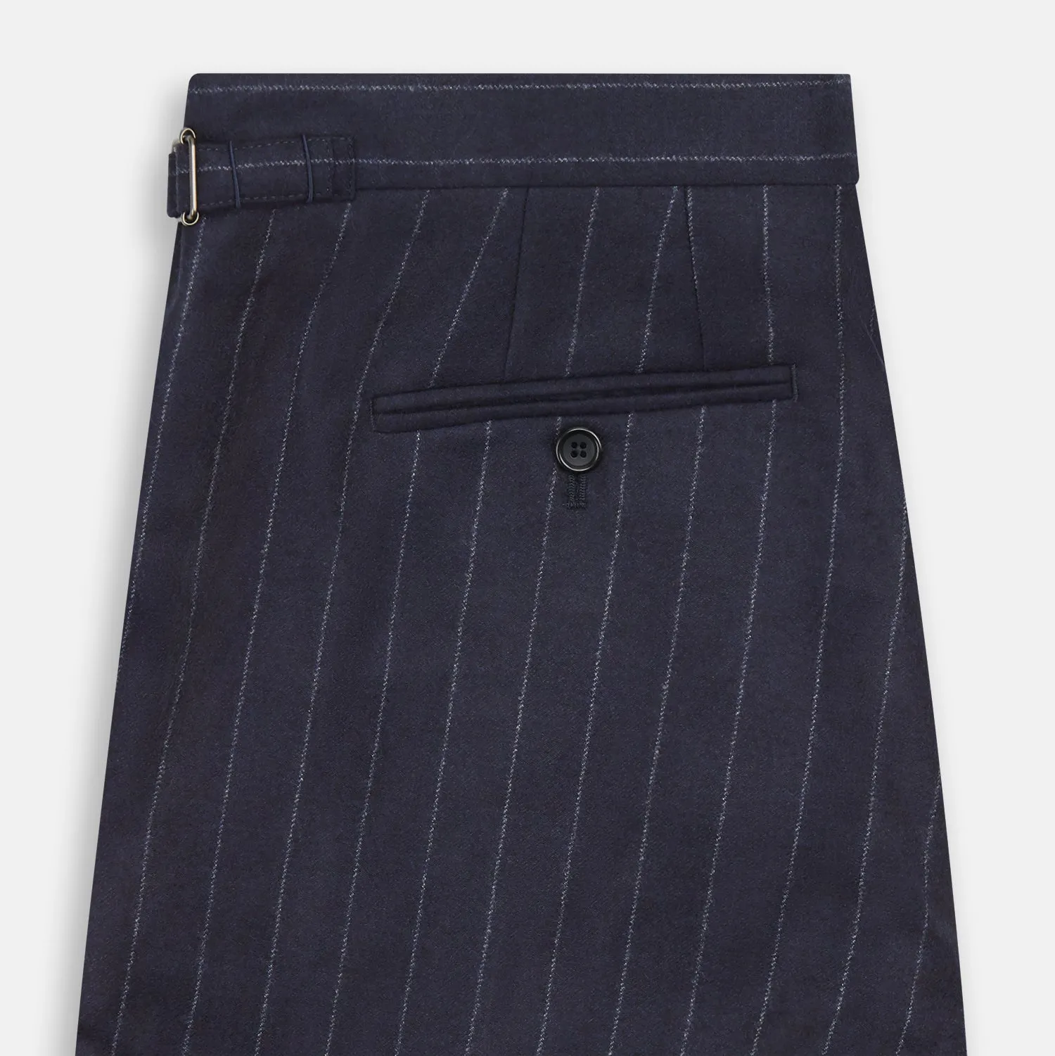 Navy Pinstripe Henry Trousers