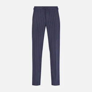 Navy Pinstripe Henry Trousers