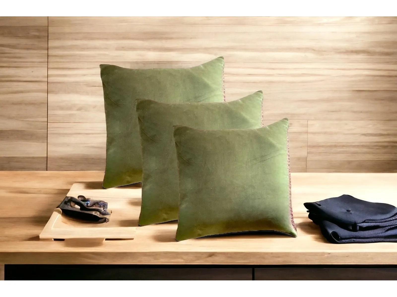 OLIVE GREEN - Upholstery / Furnishing  velvet - 140  cms - 330 gsm - by Truly Sumptuous