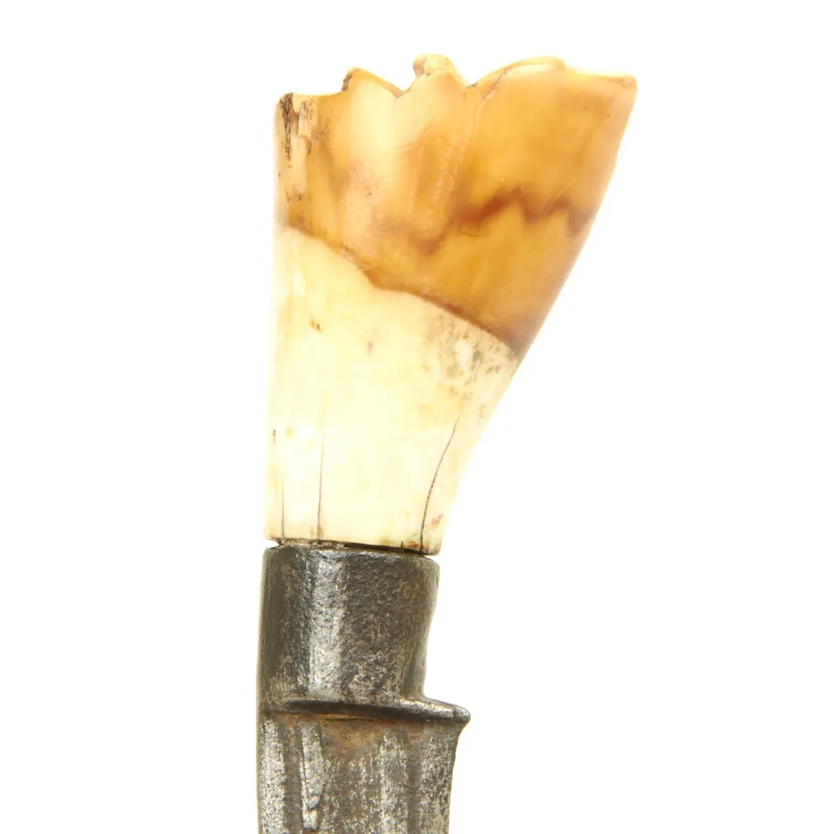 Original Early 19th Century Burmese Elephant Tooth Dagger with Silver Mounted Sheath