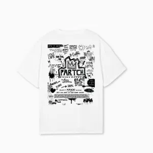 PARTCH Pop Love Oversized Tee White Cotton