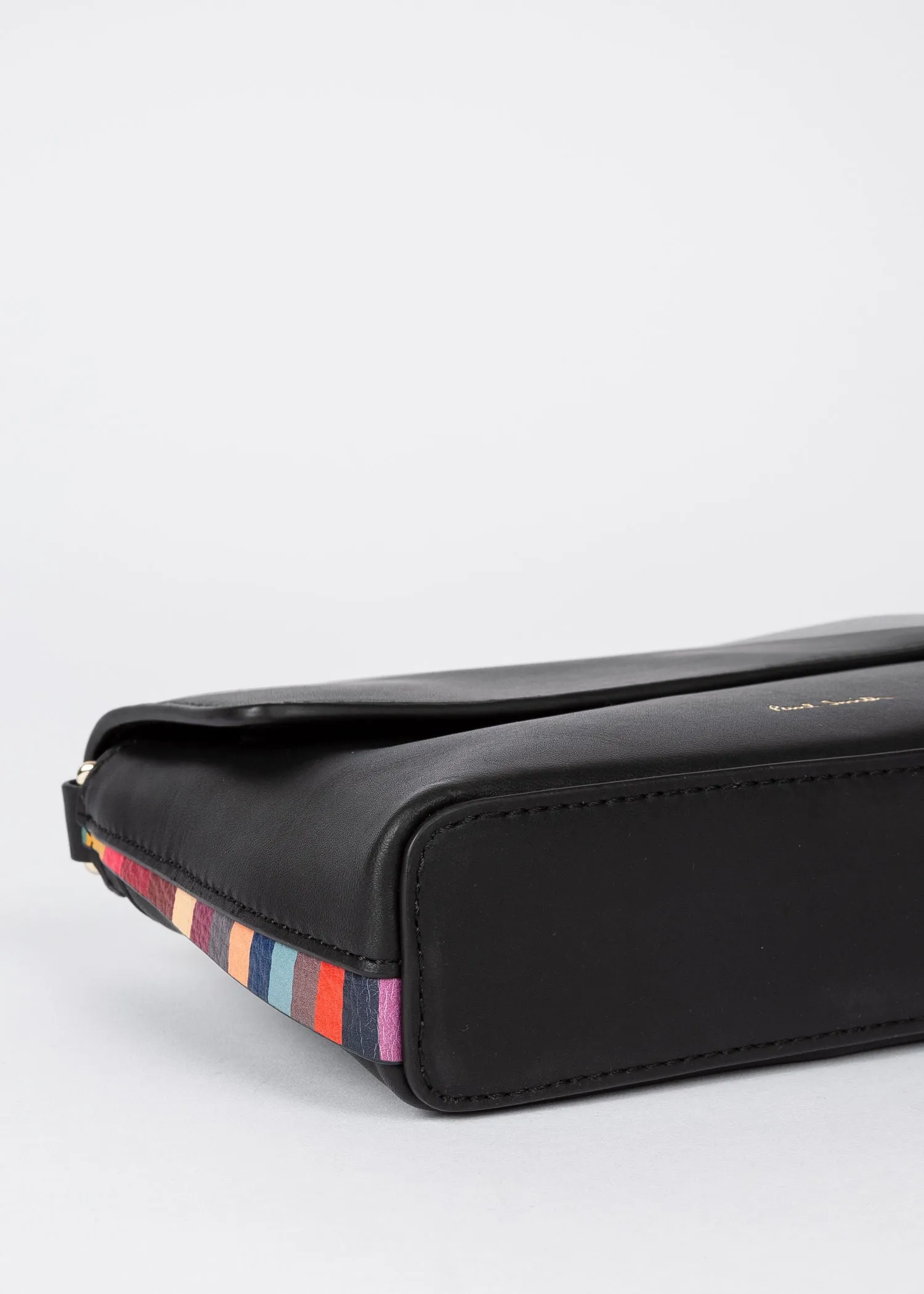 Paul Smith - Women's Black Leather Belt Bag With Swirl Trims