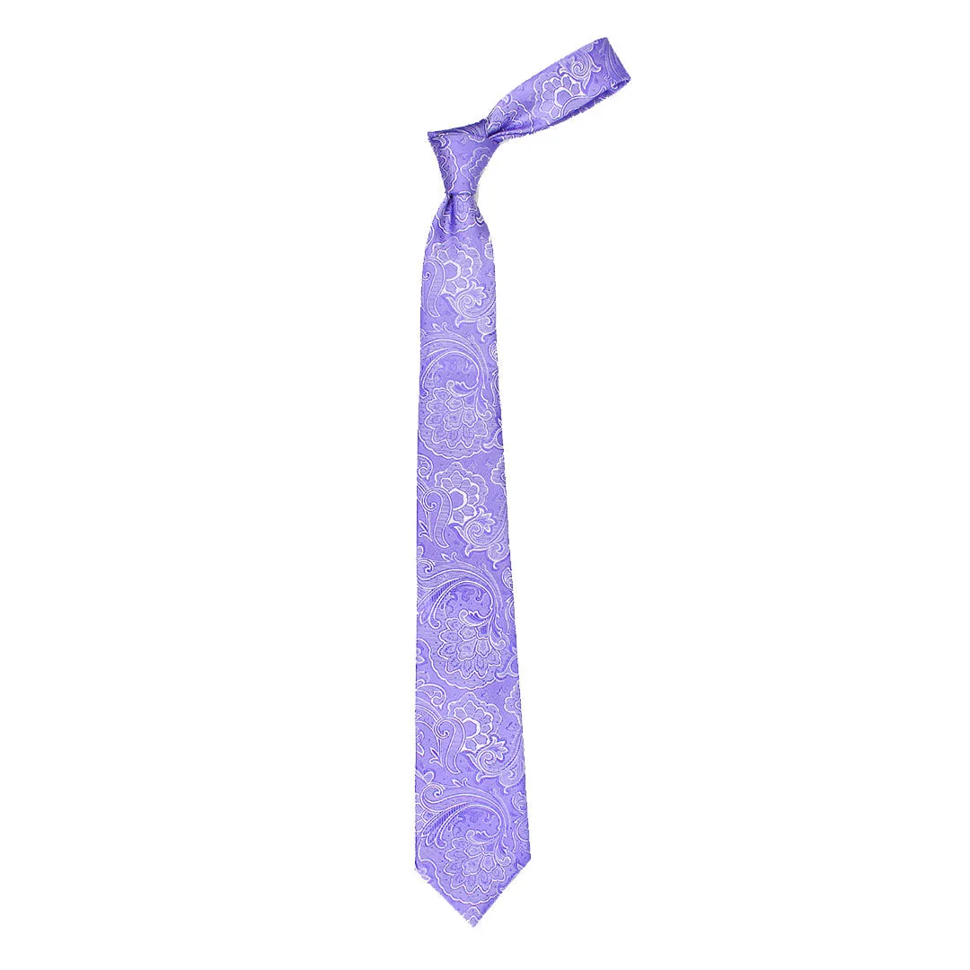 Peluche Fascinating Purple Neck Tie & Pocket Square Set for Men