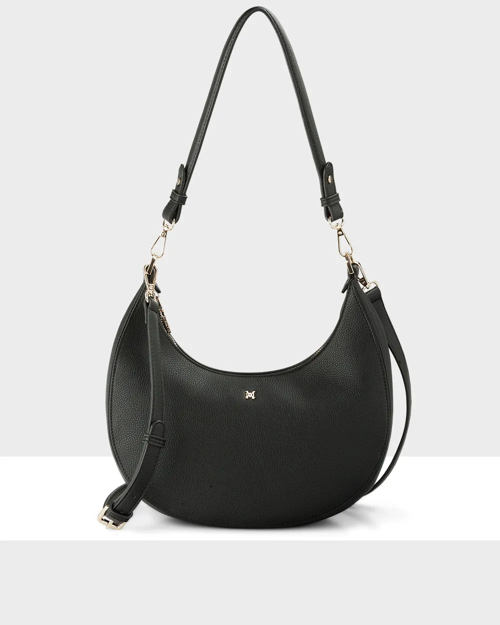 Pia Cresent Shoulder Bag with Crossbody Strap   Chunky Chain Strap