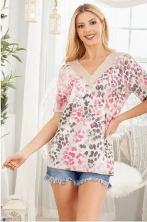 Pink Animal Print Top - #6393-6398