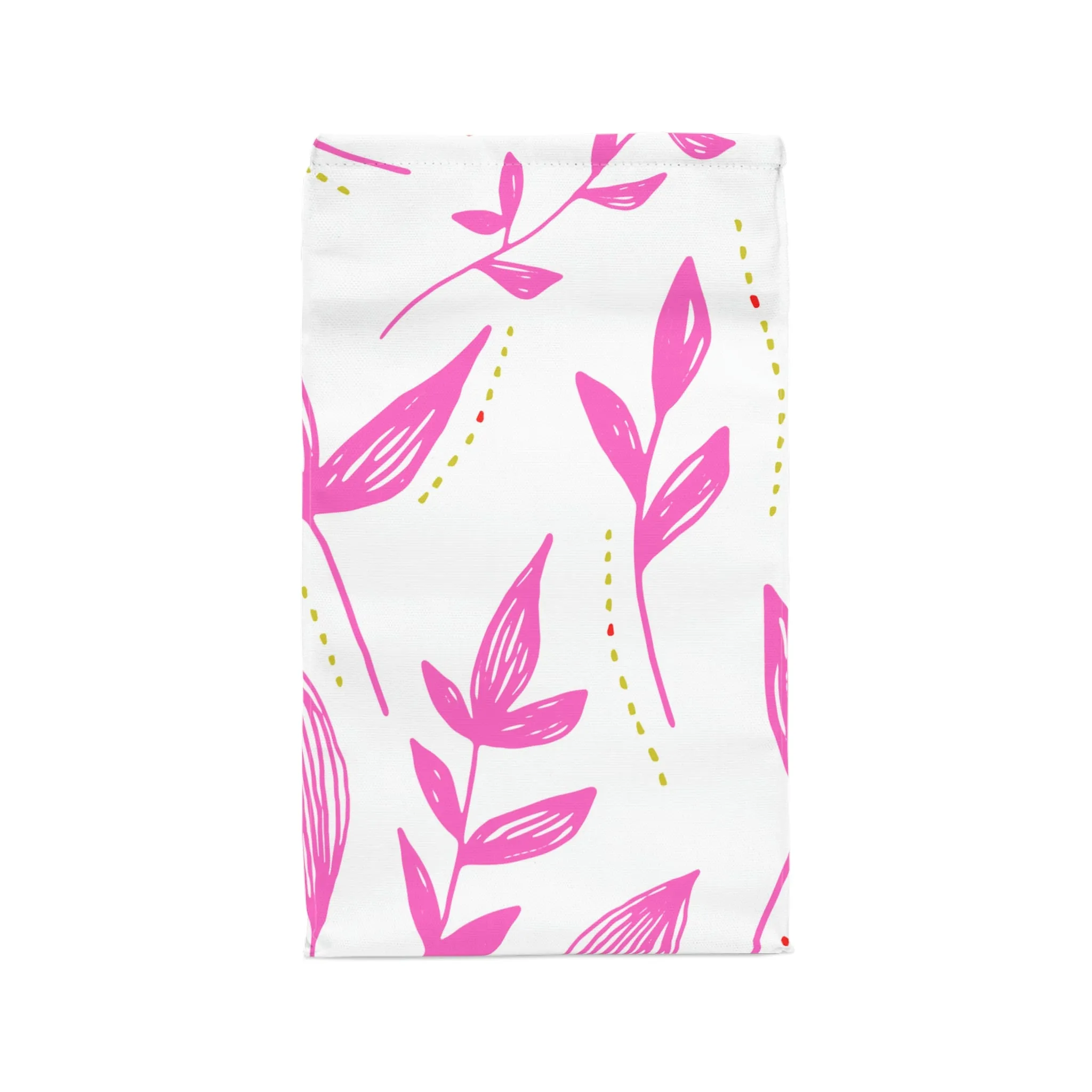 pink floral Polyester Lunch Bag