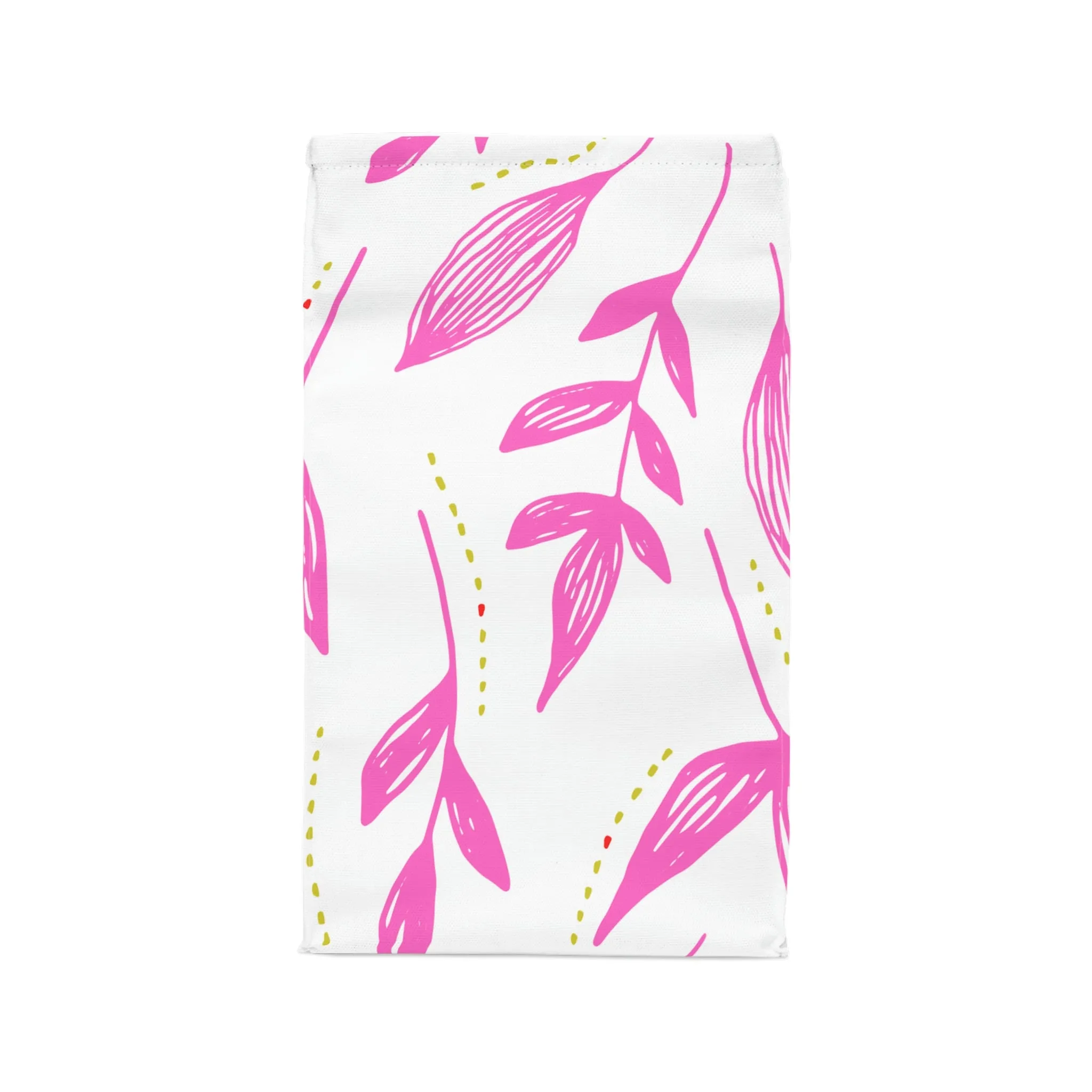 pink floral Polyester Lunch Bag