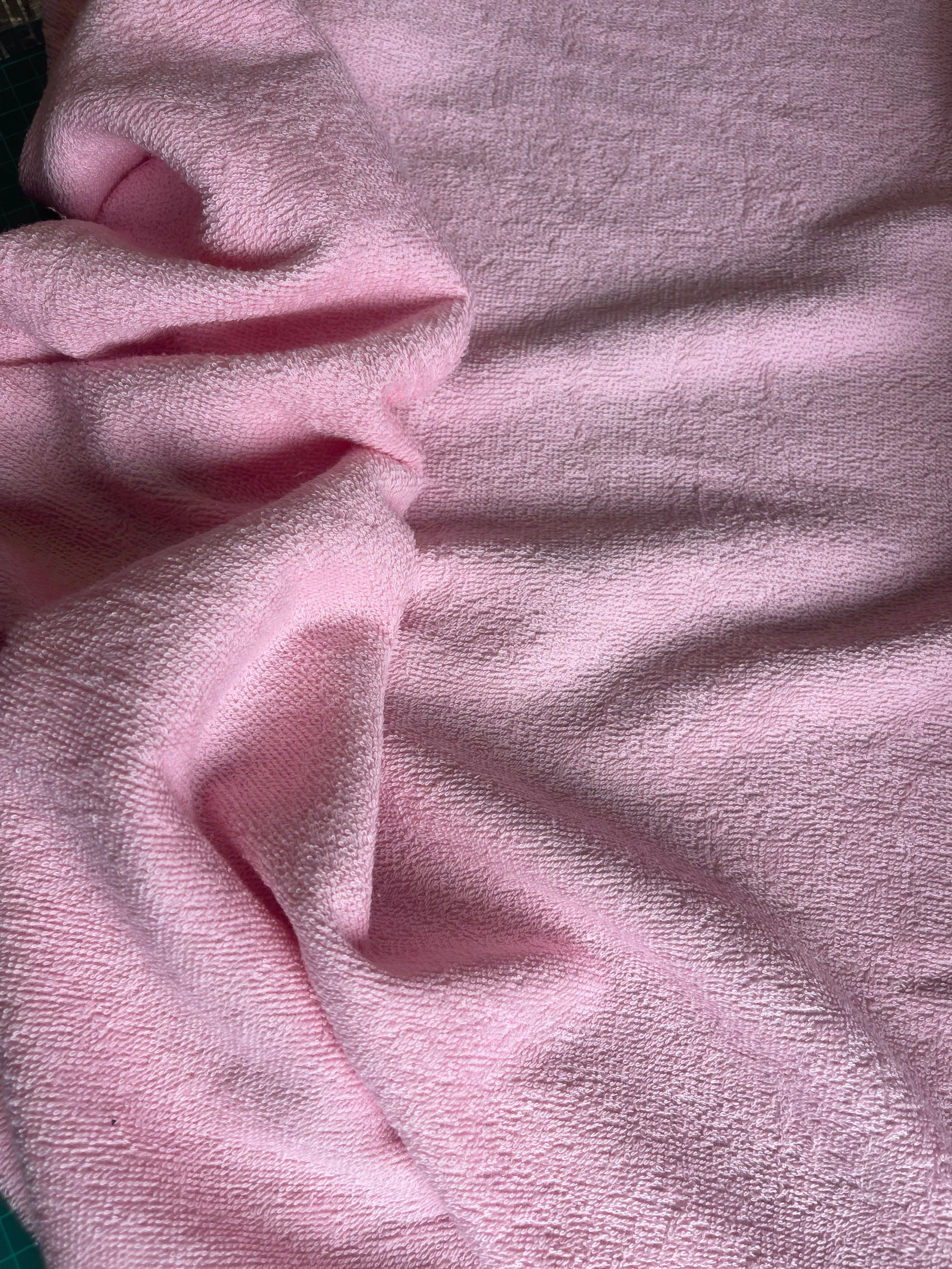 PINK  - Pure Cotton TERRYCLOTH Fabric 150 cms - 320 gsm